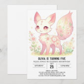 Invitation Boho Modern Fox Digital Anniversaire (Devant / Derrière)