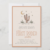 Invitation Boho Modern Girls Premier Rodéo 1er Anniversaire (Devant)