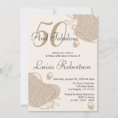 Invitation Boho Modern Leaf Tous les âges Anniversaire (Devant)