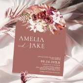 Invitation Boho Modern Rosewood Photo Arch Wedding           