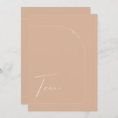 Invitation Boho Modern Tan Arche Tableau Dix Numéro De Tablea (Devant / Derrière)