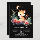 Invitation Boho Modern Tiger Anniversaire (Devant / Derrière)