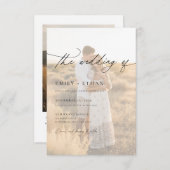 Invitation Boho Modern Vellum Overlay Photo QR Code Wedding  (Devant / Derrière)