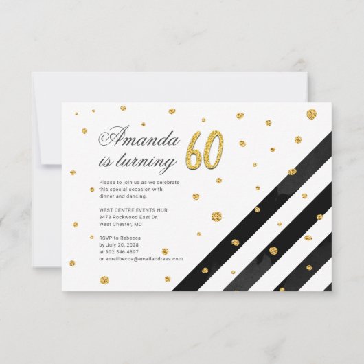 Invitation Boho moderne 60e anniversaire (Dos)
