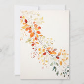 Invitation Boho moderne aquarelle automne Feuilles Mariage (Dos)