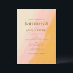 Invitation Boho moderne aquarelle rose Bat mitzvah jaune<br><div class="desc">Invitation Bat mitzvah Boho moderne Aquarelle rose jaune</div>