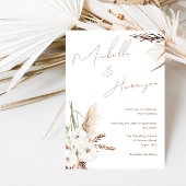 Invitation Boho moderne Blanc Floral Printemps Mariage