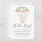 Invitation Boho moderne Boho Rustique verdure Baby shower Mac (Devant)