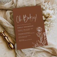 Boho moderne brûlé Orange Terracotta Baby shower