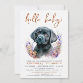 Invitation Boho Moderne Chien Chien Chien Baby shower en Terr (Devant)