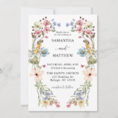Invitation Boho moderne coloré Fleur sauvage Mariage floral (Devant)