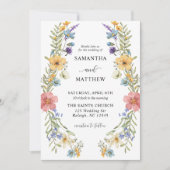 Invitation Boho moderne coloré Fleur sauvage Mariage floral (Devant)