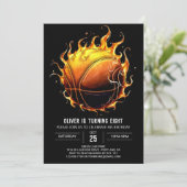 Invitation Boho moderne de basket-ball Anniversaire (Debout devant)