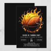 Invitation Boho moderne de basket-ball Anniversaire (Devant / Derrière)