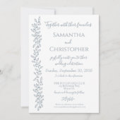 Invitation Boho moderne Dusty Bleu Botanique Mariage minimal (Devant)