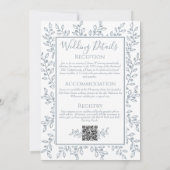 Invitation Boho moderne Dusty Bleu Botanique Mariage minimal (Dos)
