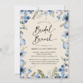 Invitation Boho moderne Dusty Blue Floral Bridal Brunch Douch (Devant)
