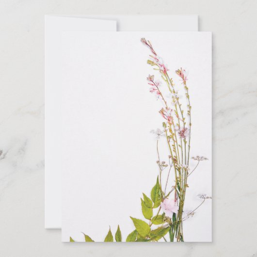 Invitation Boho moderne fleur sauvage script photo nage douch (Dos)