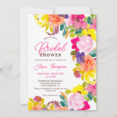 Invitation Boho moderne fleurs audacieuses script douche nupt (Devant)