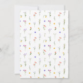 Invitation Boho moderne fleurs sauvages script douche nuptial (Dos)