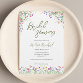 Invitation Boho moderne fleurs sauvages script douche nuptial