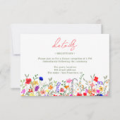 Invitation Boho moderne fleurs sauvages vives détails mariage (Devant)