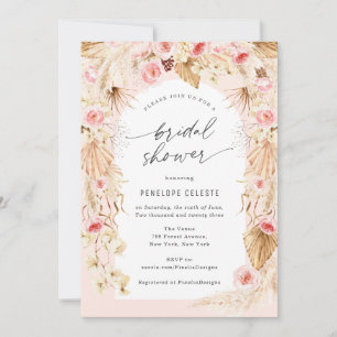 Invitation Boho moderne Floral Arch pampas herbe nuptiale Dou