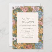 Invitation Boho moderne Floral Jaune Mariage de terre verte (Devant)