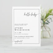 Invitation Boho moderne Hello Baby Photo Baby shower (Debout devant)