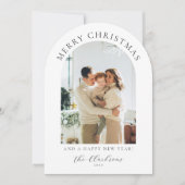 Invitation Boho moderne Joyeux Noël & Joyeux nouvel an Arc (Devant)