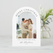 Invitation Boho moderne Joyeux Noël & Joyeux nouvel an Arc (Debout devant)