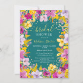 Invitation Boho moderne lavande violet lavande fleurie douche (Devant)