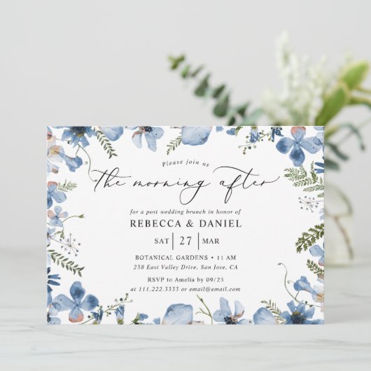 Invitation Boho Moderne matin après Brunch Mariage (Debout devant)