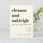 Invitation Boho moderne Matisse Botanique Noir Blanc Mariage (Debout devant)