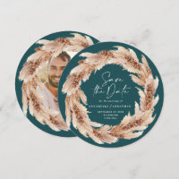 Boho moderne Pampas turquoise photo d'herbe enregi