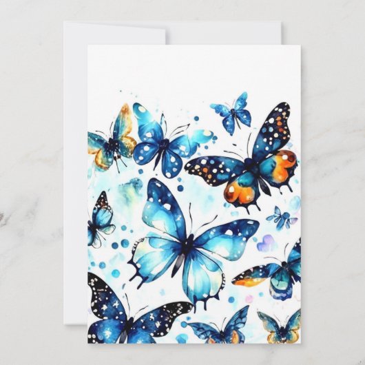 Invitation Boho Moderne Papillon Garçon Anniversaire (Dos)