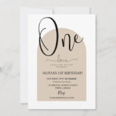 Invitation Boho moderne Premier anniversaire Genre Neutre (Devant)