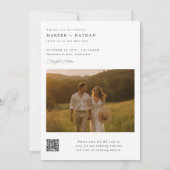 Invitation Boho moderne QR CODE Simple 2 Mariage photo (Dos)