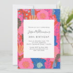 Invitation Boho moderne Red Floral 30e fête d'anniversaire<br><div class="desc">Custom Colorful Boho Modern Red Floral 30th Birthday Party Invitation - tout le texte est modifiable afin que cela puisse être modifié pour tout âge</div>