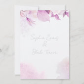 Invitation Boho moderne rose doux Floral et Feuille (Dos)