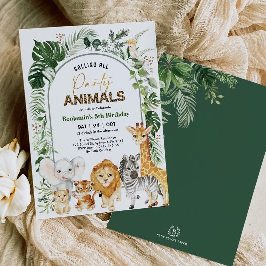 Invitation Boho moderne Safari Party Animaux garçon Anniversa