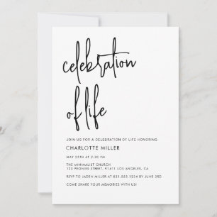 Invitation Boho Moderne Simple Script Célébration De La Vie