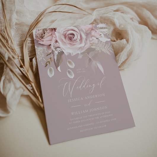 Invitation Boho moderne tendance Dusty Rose Blush Mariage