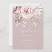 Invitation Boho moderne tendance Dusty Rose Blush Mariage (Devant)
