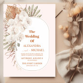 Invitation boho moderne vert pampas herbe mariage