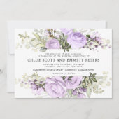 Invitation Boho moderne violet Rose Mariage Floral (Devant)