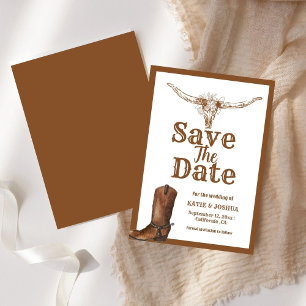Invitation Boho moderne Western Cowboy Wedding Enregistrer la