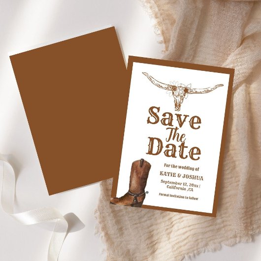 Invitation Boho moderne Western Cowboy Wedding Enregistrer la
