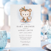 Invitation Boho Monkey Tribal Aquarelle Baby shower bohème
