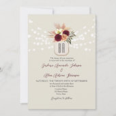Invitation Boho Monogramme Mariage QR Code (Devant)